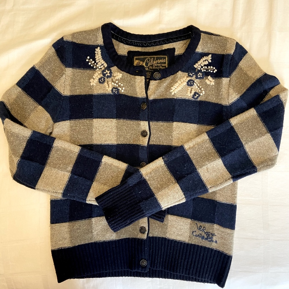 Plaid Wool Cardigan